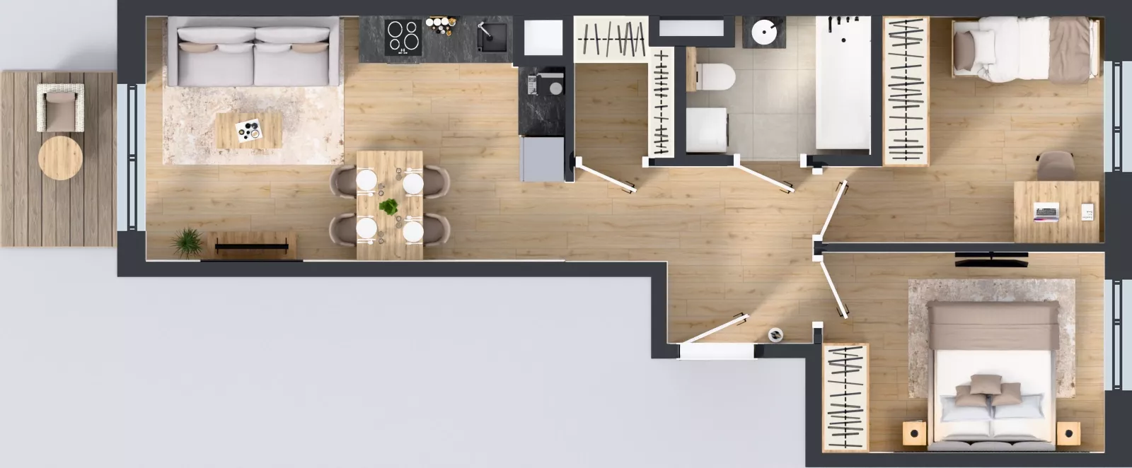 3 pokoje, mieszkanie 52,61 m², piętro 1, oferta nr B/33, Mokotów Sportowy 1.3, Warszawa, Mokotów, Augustówka, ul. Antoniewska