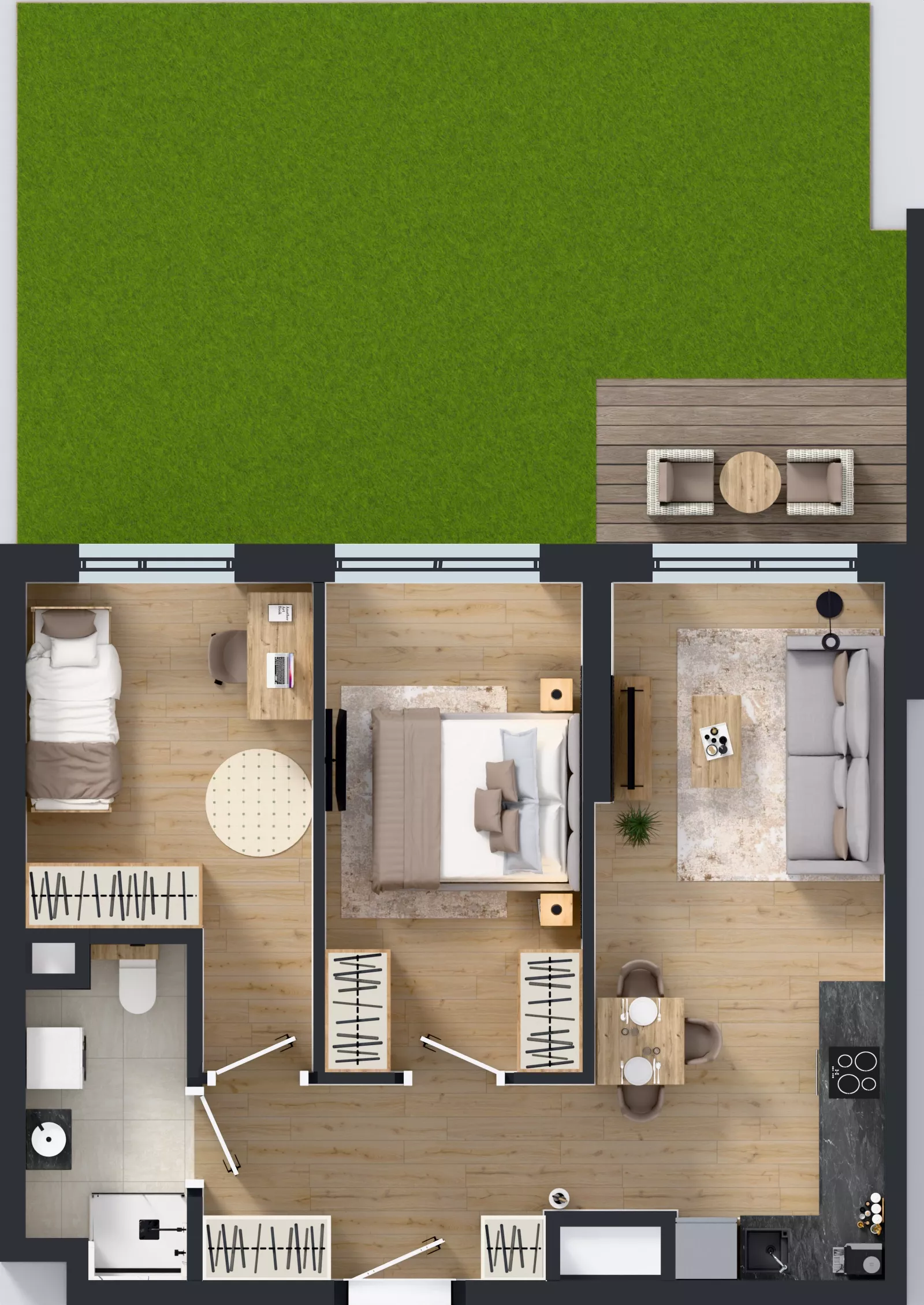 3 pokoje, mieszkanie 53,08 m², parter, oferta nr C/3, Mokotów Sportowy 1.3, Warszawa, Mokotów, Augustówka, ul. Antoniewska