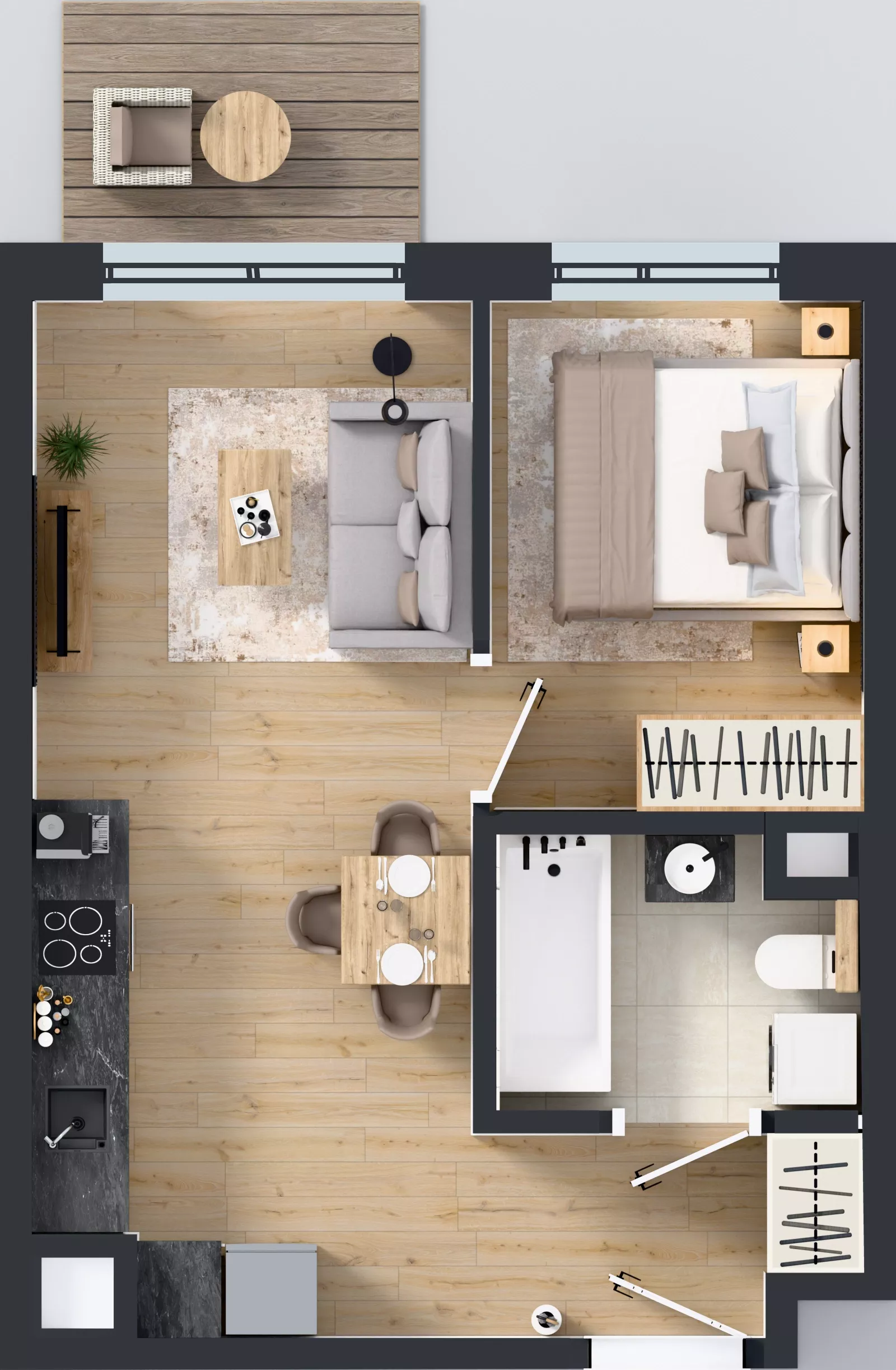 2 pokoje, mieszkanie 35,09 m², piętro 3, oferta nr C/21, Mokotów Sportowy 1.3, Warszawa, Mokotów, Augustówka, ul. Antoniewska