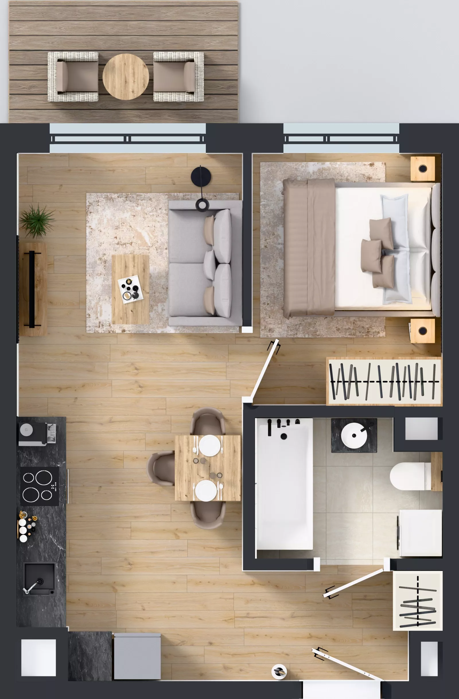 2 pokoje, mieszkanie 35,00 m², piętro 4, oferta nr C/30, Mokotów Sportowy 1.3, Warszawa, Mokotów, Augustówka, ul. Antoniewska