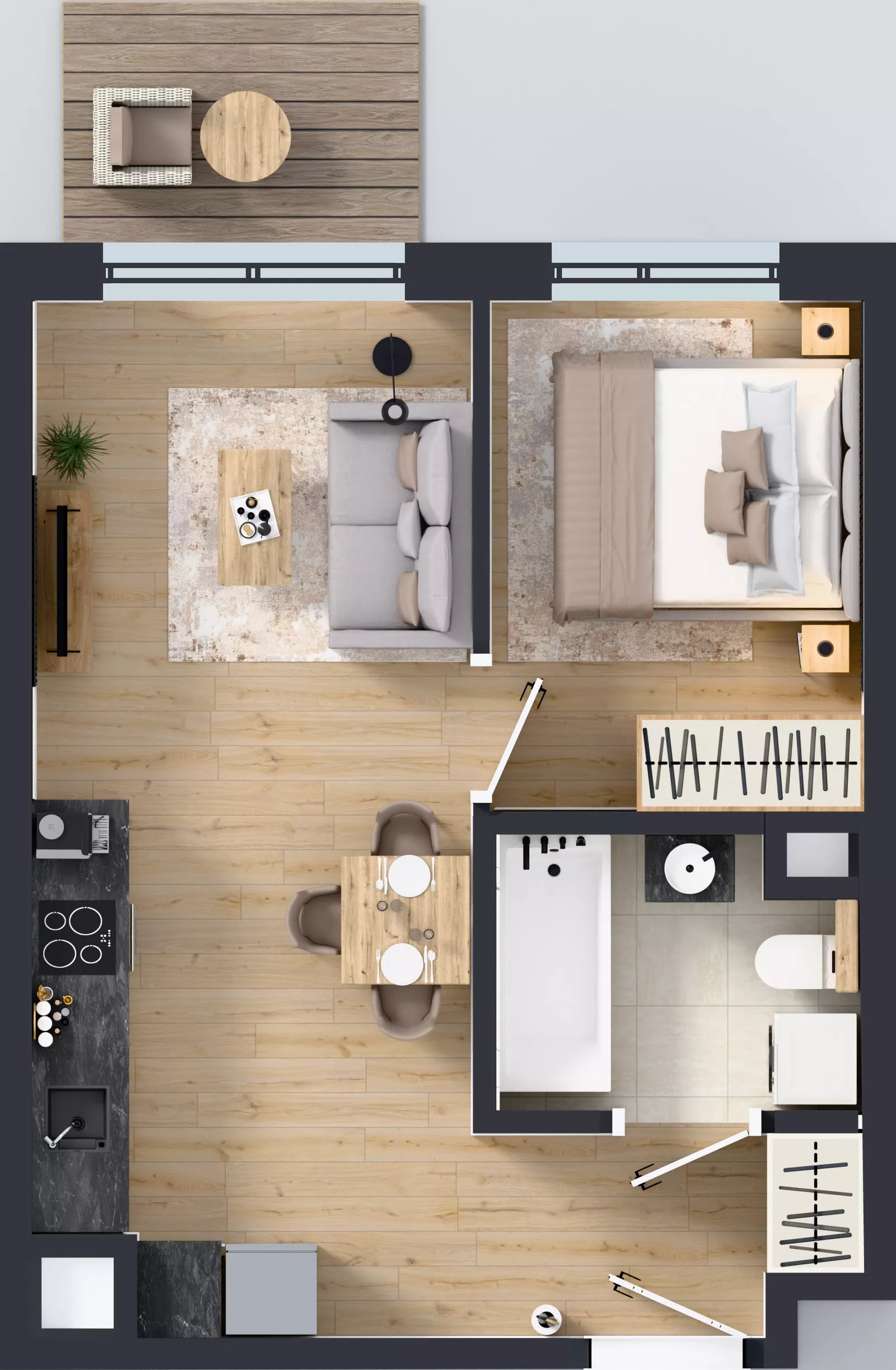 2 pokoje, mieszkanie 35,09 m², piętro 5, oferta nr C/35, Mokotów Sportowy 1.3, Warszawa, Mokotów, Augustówka, ul. Antoniewska
