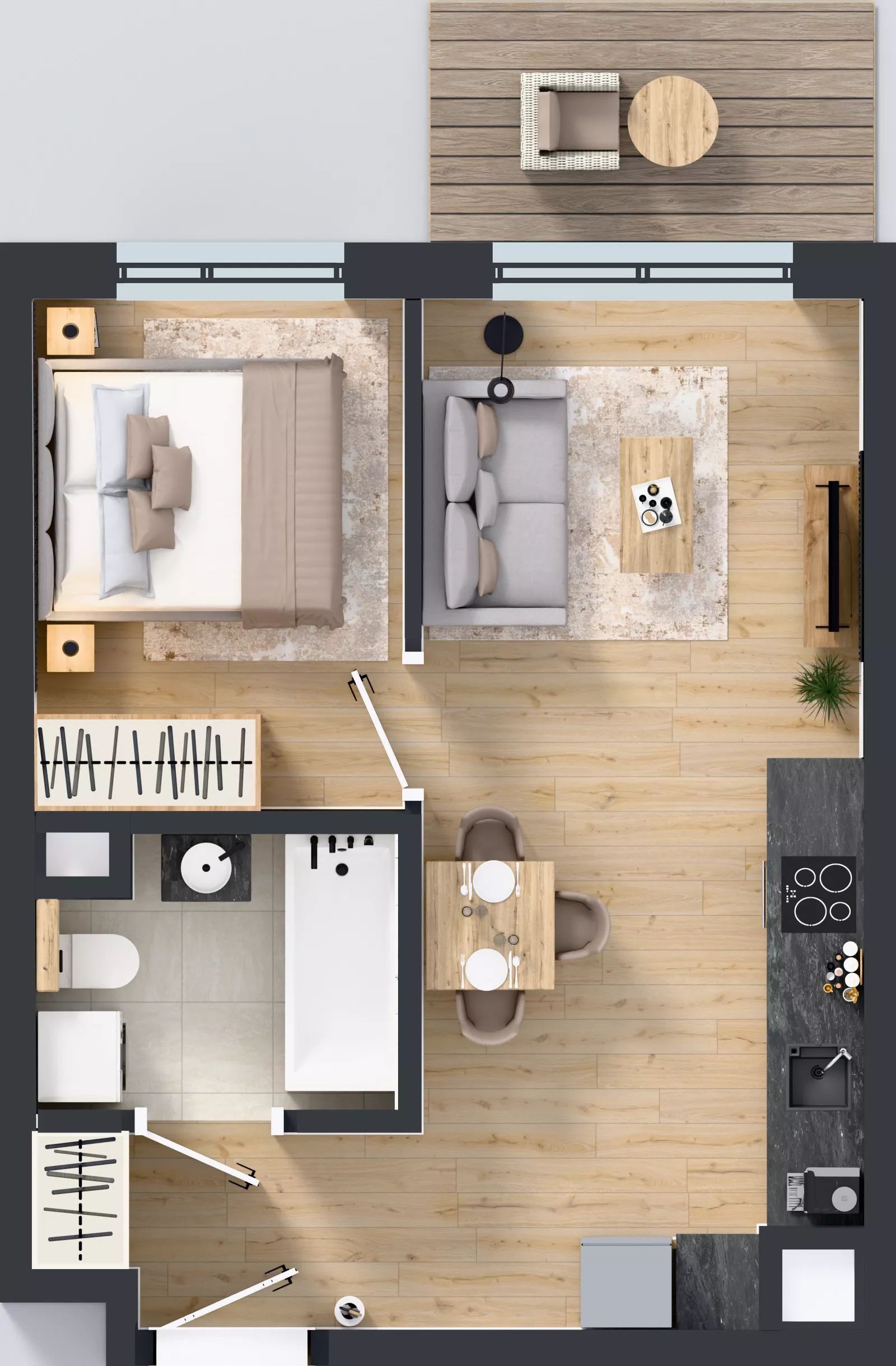 2 pokoje, mieszkanie 34,91 m², piętro 4, oferta nr C/65, Mokotów Sportowy 1.3, Warszawa, Mokotów, Augustówka, ul. Antoniewska