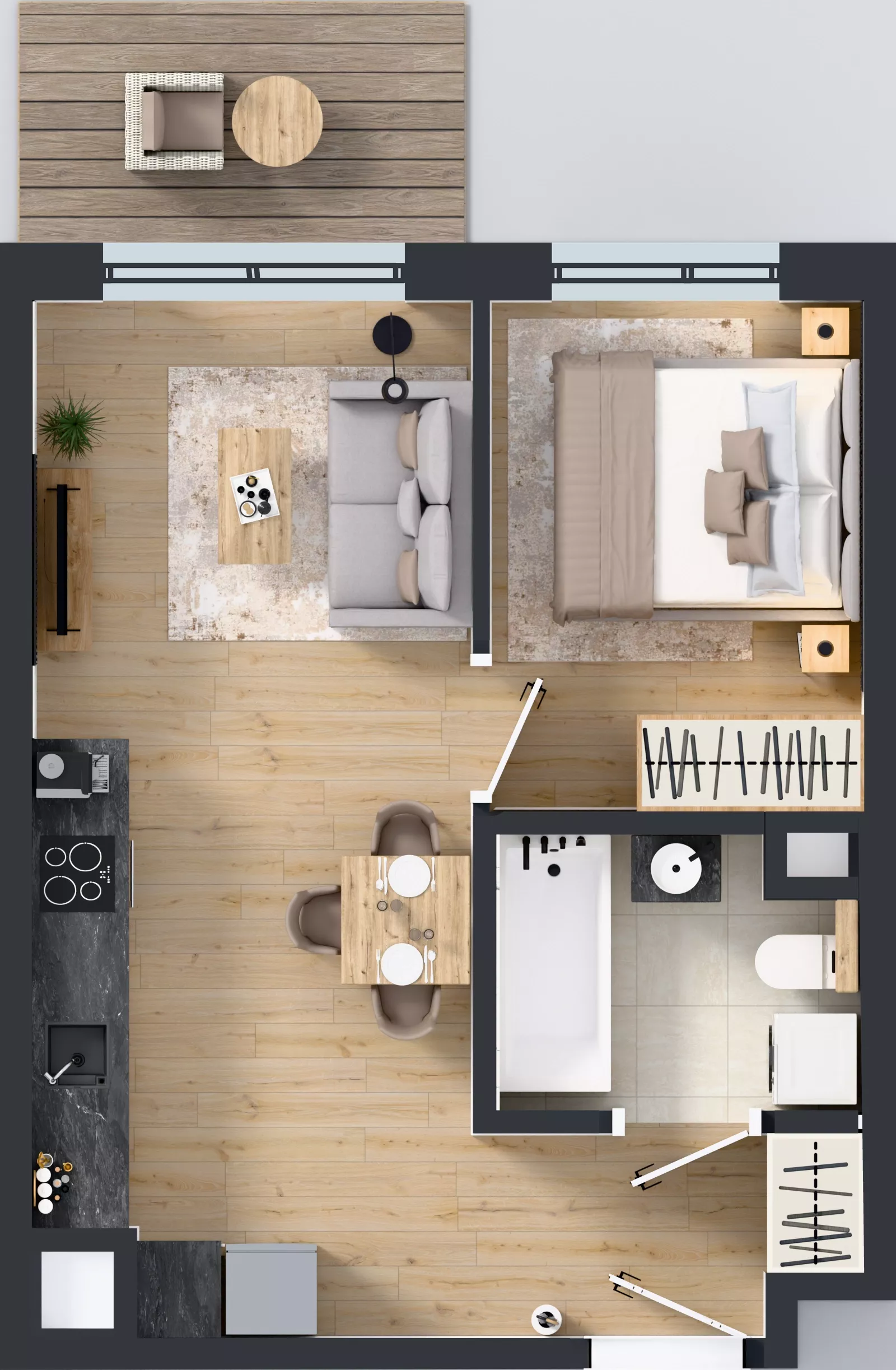 2 pokoje, mieszkanie 35,05 m², piętro 4, oferta nr C/66, Mokotów Sportowy 1.3, Warszawa, Mokotów, Augustówka, ul. Antoniewska