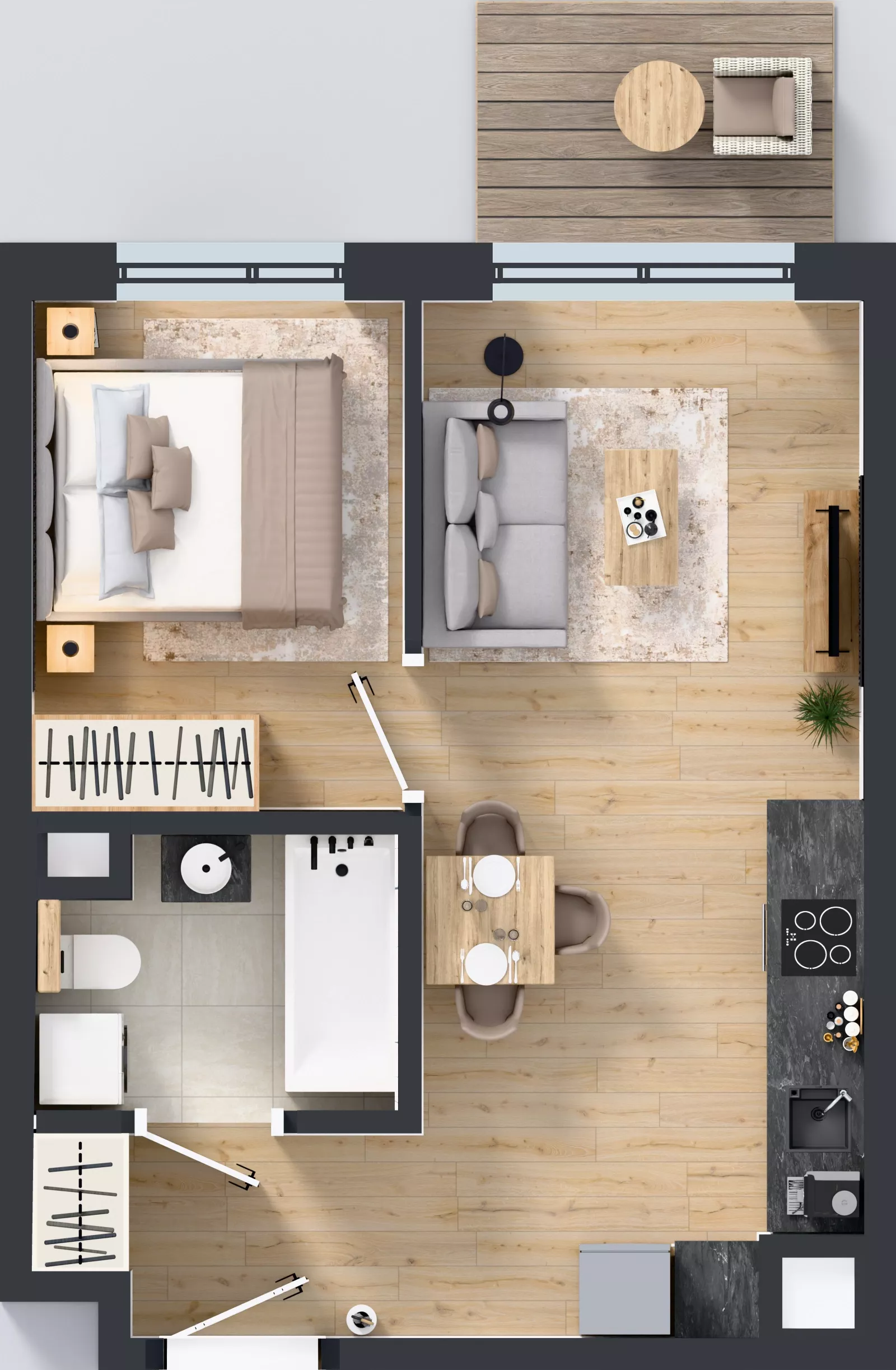 2 pokoje, mieszkanie 35,09 m², piętro 4, oferta nr C/67, Mokotów Sportowy 1.3, Warszawa, Mokotów, Augustówka, ul. Antoniewska