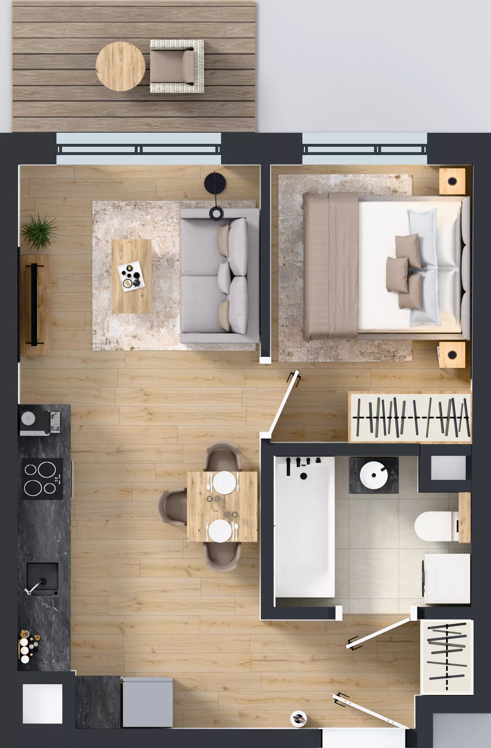 2 pokoje, mieszkanie 34,93 m², piętro 5, oferta nr C/72, Mokotów Sportowy 1.3, Warszawa, Mokotów, Augustówka, ul. Antoniewska