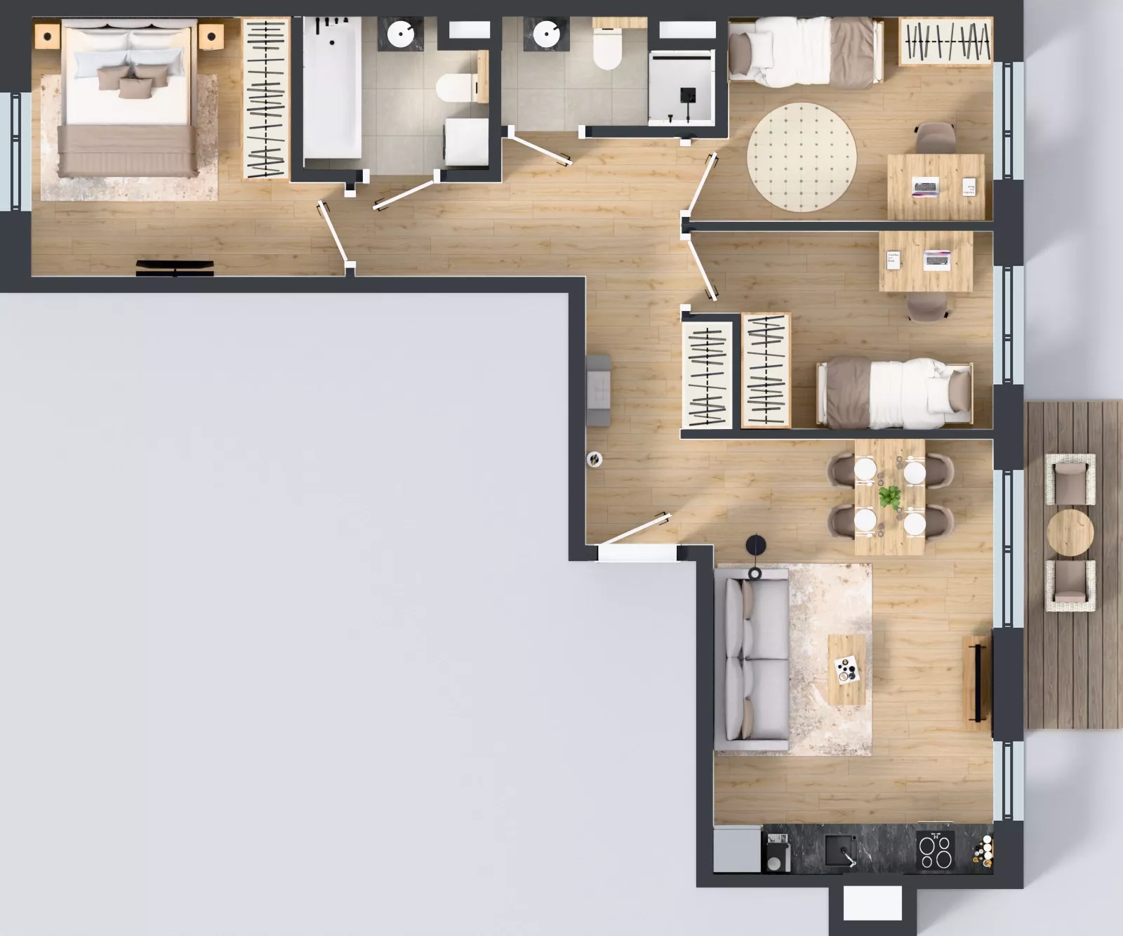 4 pokoje, mieszkanie 69,76 m², piętro 5, oferta nr C/74, Mokotów Sportowy 1.3, Warszawa, Mokotów, Augustówka, ul. Antoniewska