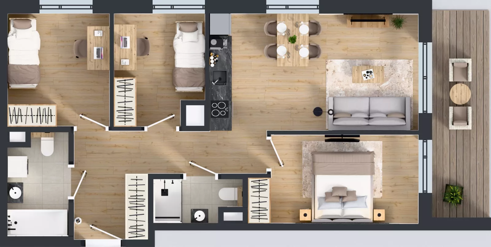 4 pokoje, mieszkanie 66,21 m², piętro 1, oferta nr C/83, Mokotów Sportowy 1.3, Warszawa, Mokotów, Augustówka, ul. Antoniewska