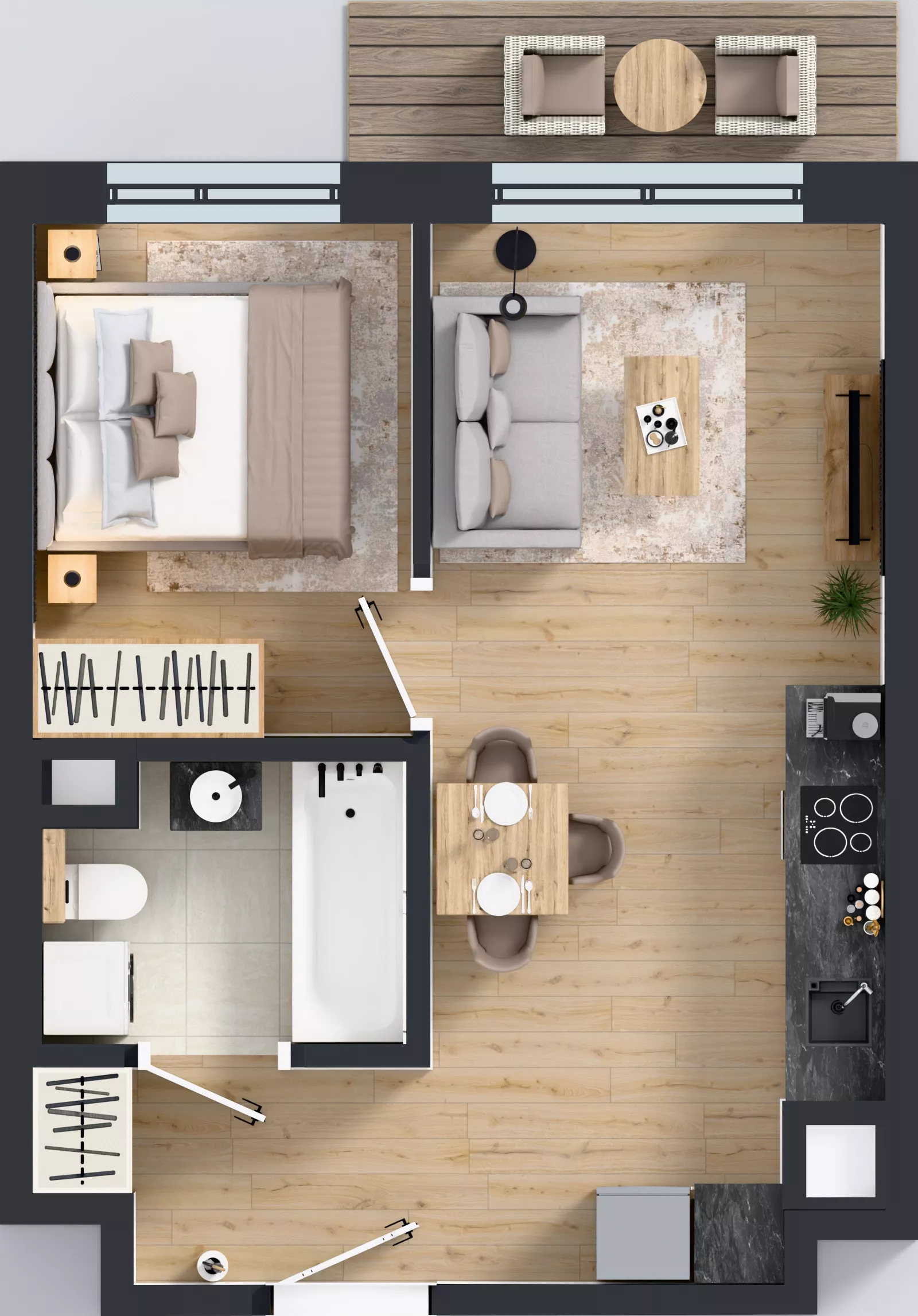 2 pokoje, mieszkanie 34,63 m², piętro 2, oferta nr C/93, Mokotów Sportowy 1.3, Warszawa, Mokotów, Augustówka, ul. Antoniewska