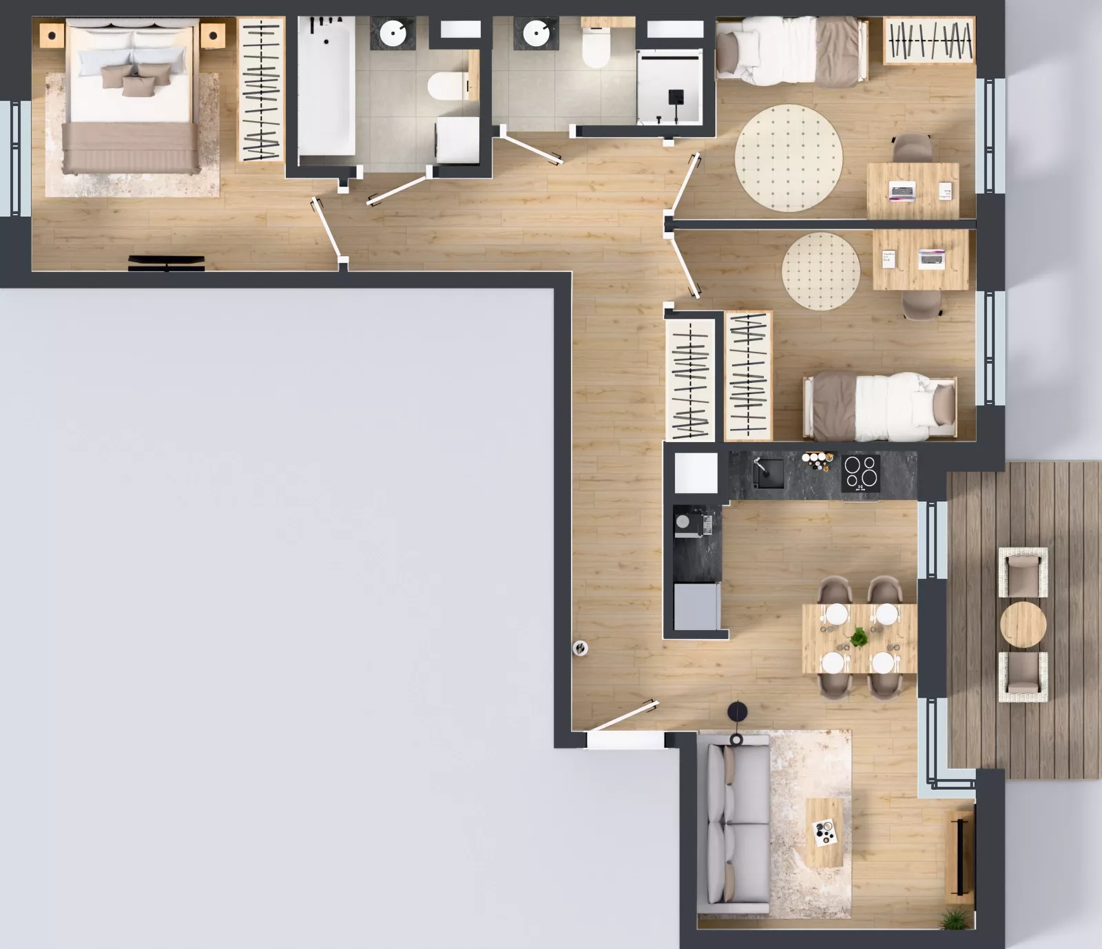 4 pokoje, mieszkanie 73,30 m², piętro 3, oferta nr C/98, Mokotów Sportowy 1.3, Warszawa, Mokotów, Augustówka, ul. Antoniewska