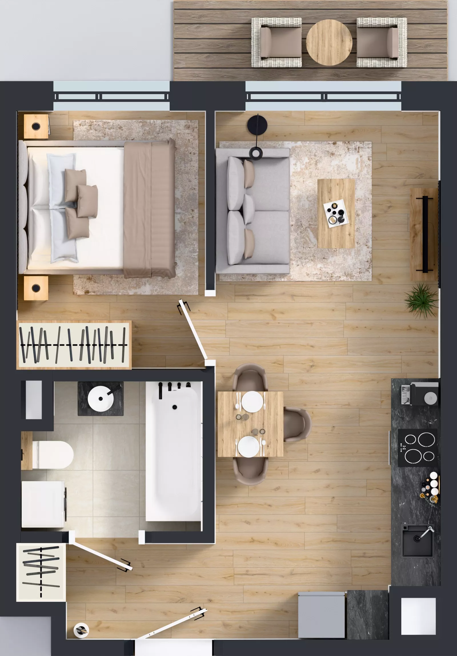 2 pokoje, mieszkanie 34,98 m², piętro 3, oferta nr C/102, Mokotów Sportowy 1.3, Warszawa, Mokotów, Augustówka, ul. Antoniewska