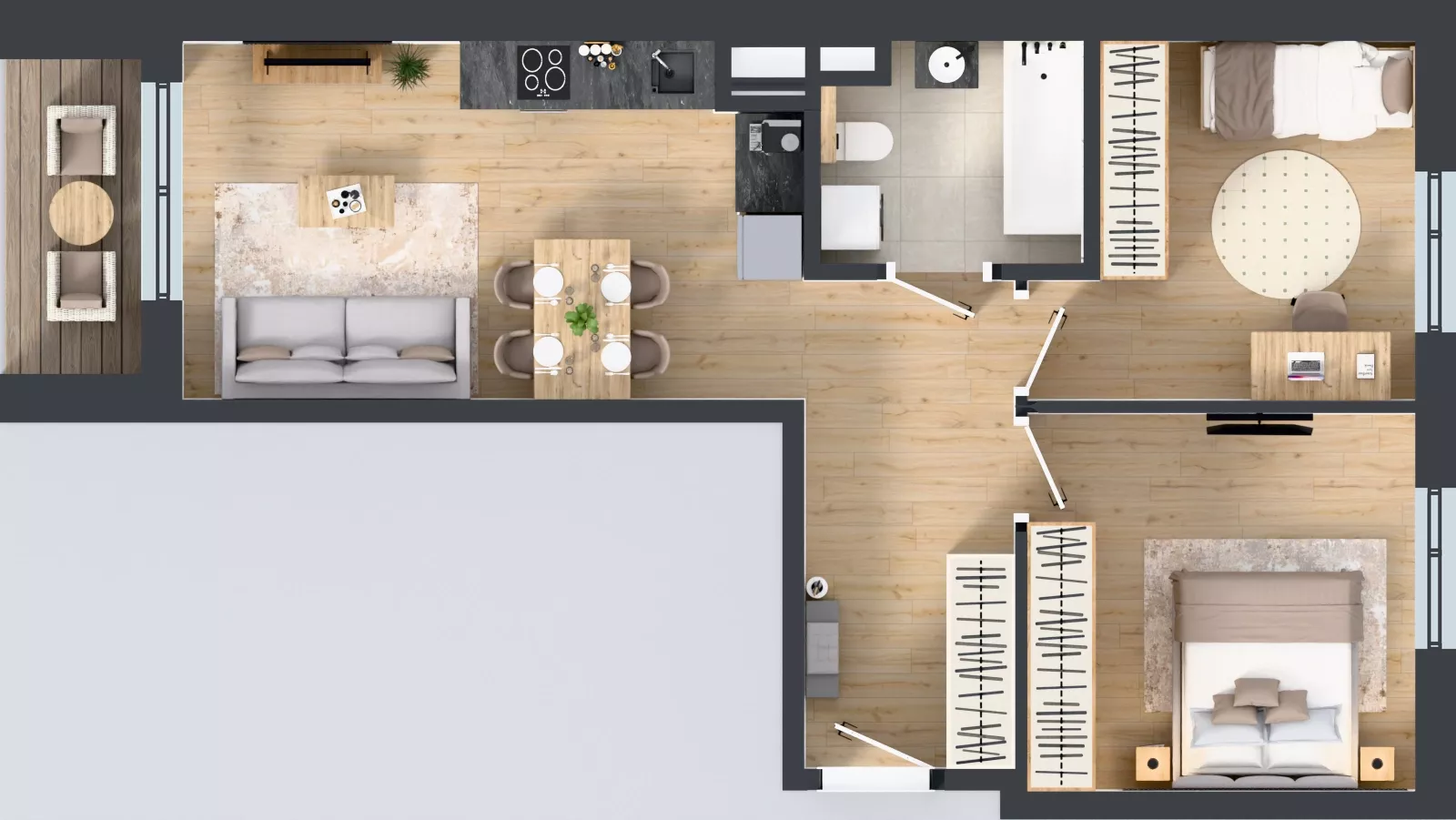 3 pokoje, mieszkanie 55,87 m², piętro 1, oferta nr E/9, Mokotów Sportowy 1.3, Warszawa, Mokotów, Augustówka, ul. Antoniewska