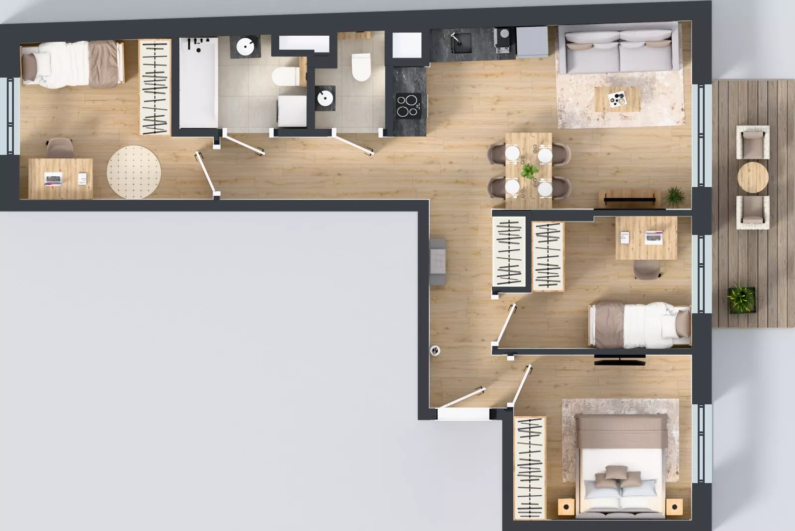 4 pokoje, mieszkanie 65,98 m², piętro 1, oferta nr D/7, Mokotów Sportowy 1.3, Warszawa, Mokotów, Augustówka, ul. Antoniewska