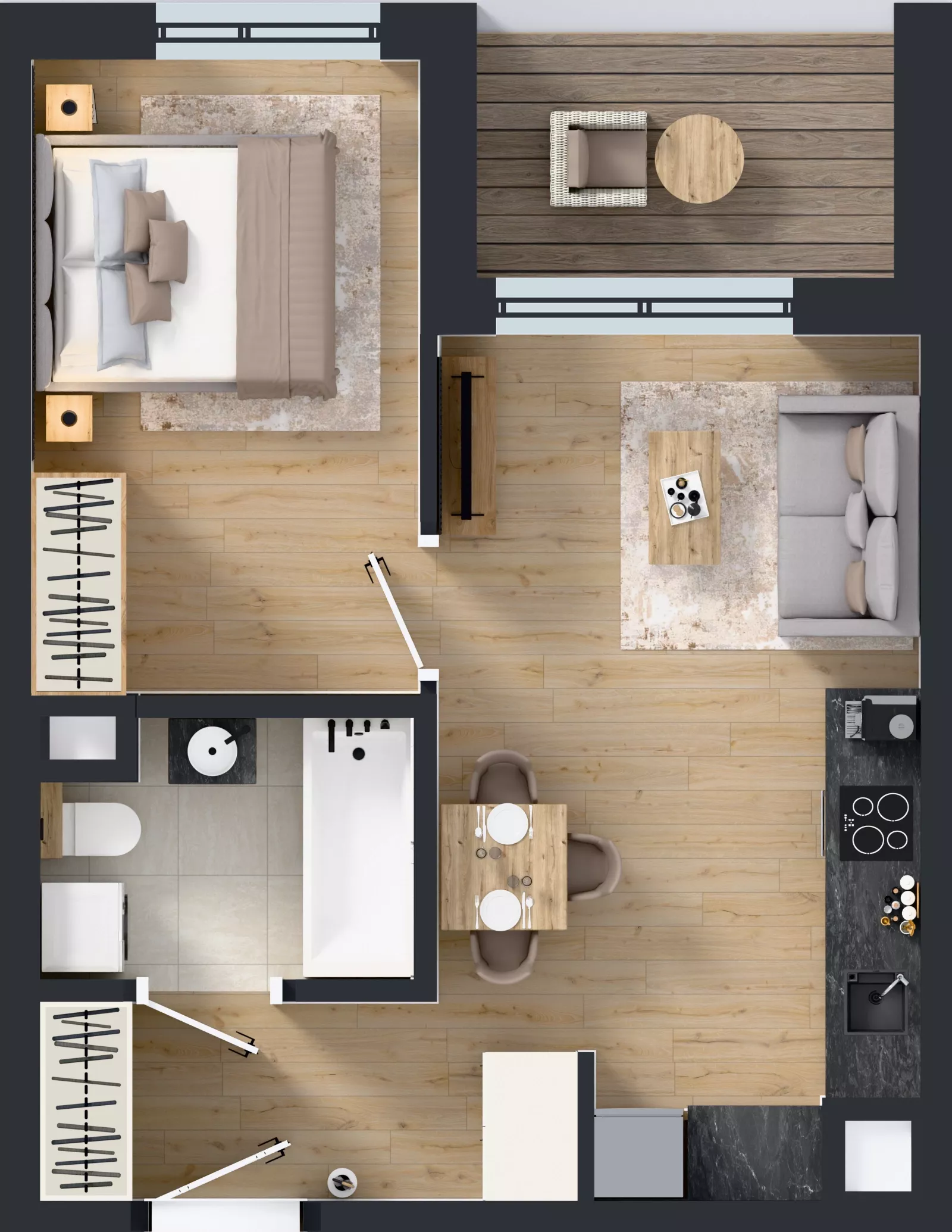 2 pokoje, mieszkanie 37,60 m², piętro 2, oferta nr D/13, Mokotów Sportowy 1.3, Warszawa, Mokotów, Augustówka, ul. Antoniewska