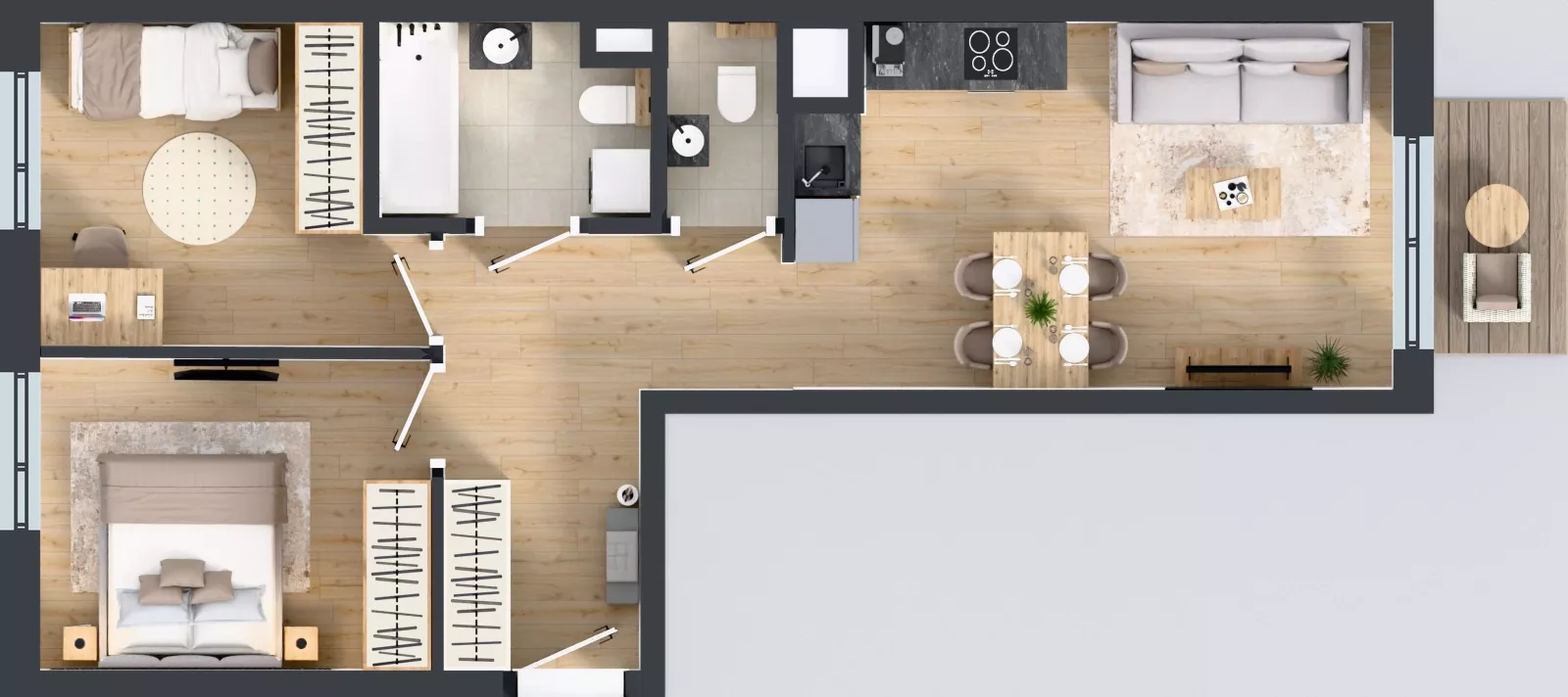 3 pokoje, mieszkanie 56,27 m², piętro 3, oferta nr D/15, Mokotów Sportowy 1.3, Warszawa, Mokotów, Augustówka, ul. Antoniewska