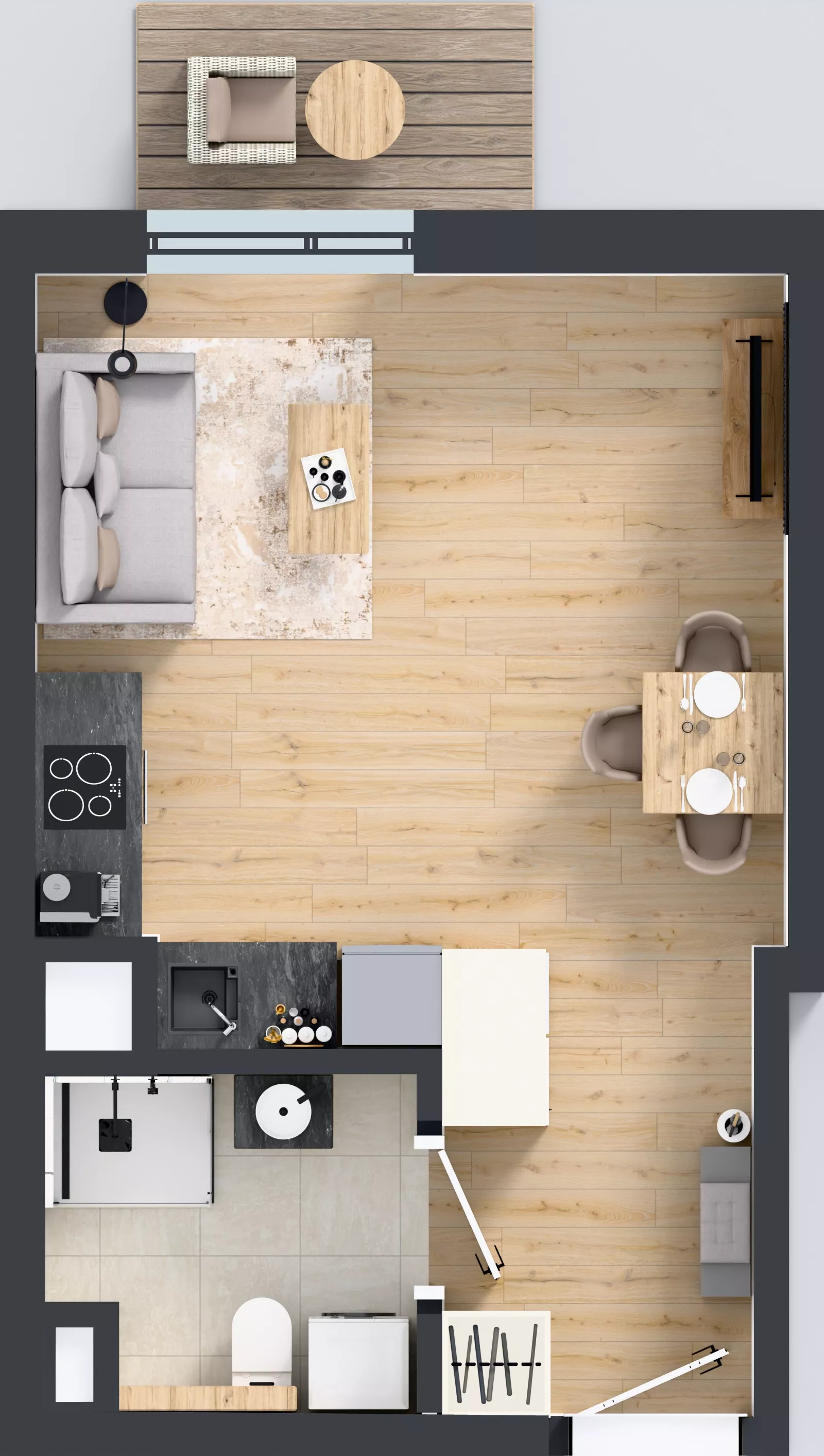 1 pokój, mieszkanie 28,80 m², piętro 4, oferta nr D/23, Mokotów Sportowy 1.3, Warszawa, Mokotów, Augustówka, ul. Antoniewska