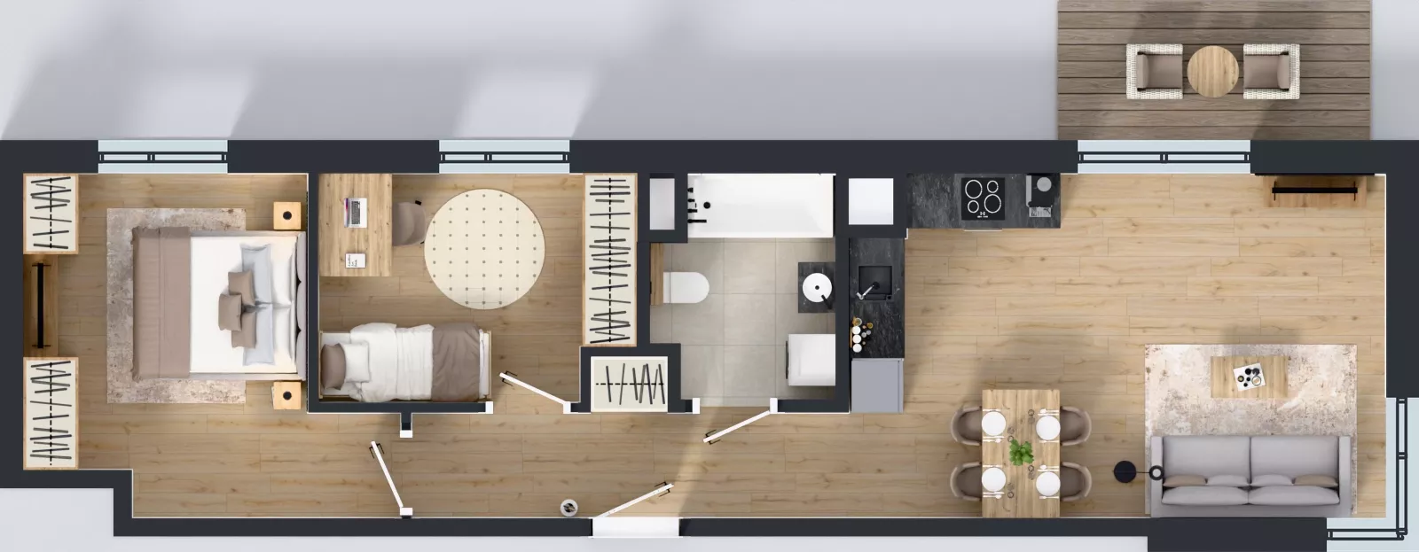 3 pokoje, mieszkanie 59,67 m², piętro 4, oferta nr D/52, Mokotów Sportowy 1.3, Warszawa, Mokotów, Augustówka, ul. Antoniewska