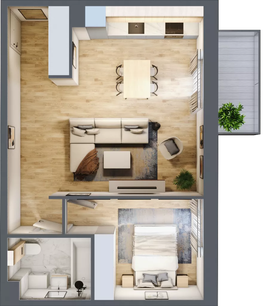 2 pokoje, mieszkanie 47,59 m², piętro 1, oferta nr A/18, Osobowicka 114, Wrocław, Osobowice-Rędzin, Fabryczna, ul. Osobowicka 114