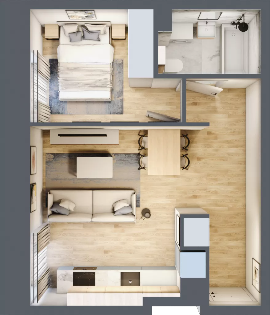 2 pokoje, mieszkanie 36,14 m², parter, oferta nr A/15, Osobowicka 114, Wrocław, Osobowice-Rędzin, Fabryczna, ul. Osobowicka 114