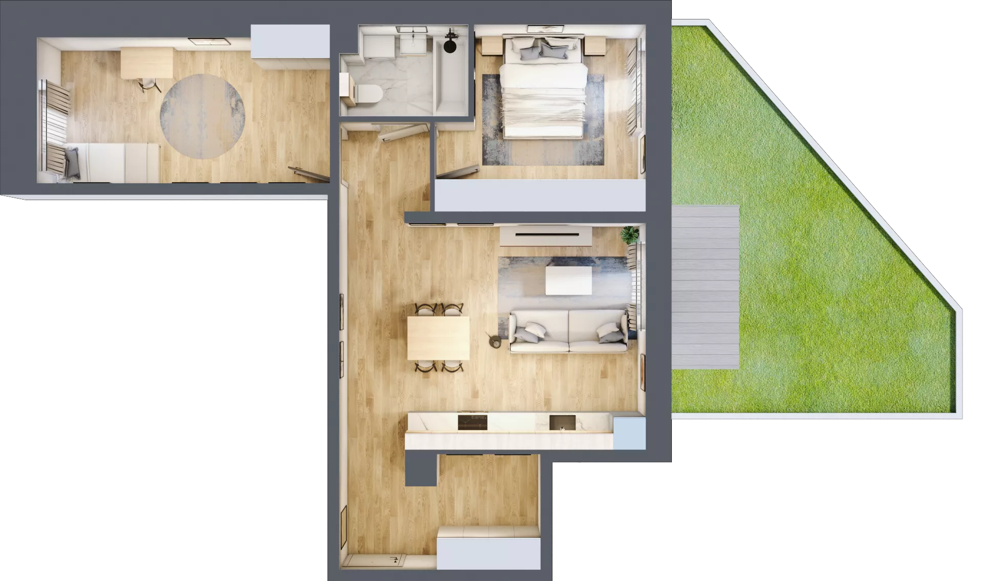 3 pokoje, mieszkanie 66,12 m², parter, oferta nr A/16, Osobowicka 114, Wrocław, Osobowice-Rędzin, Fabryczna, ul. Osobowicka 114