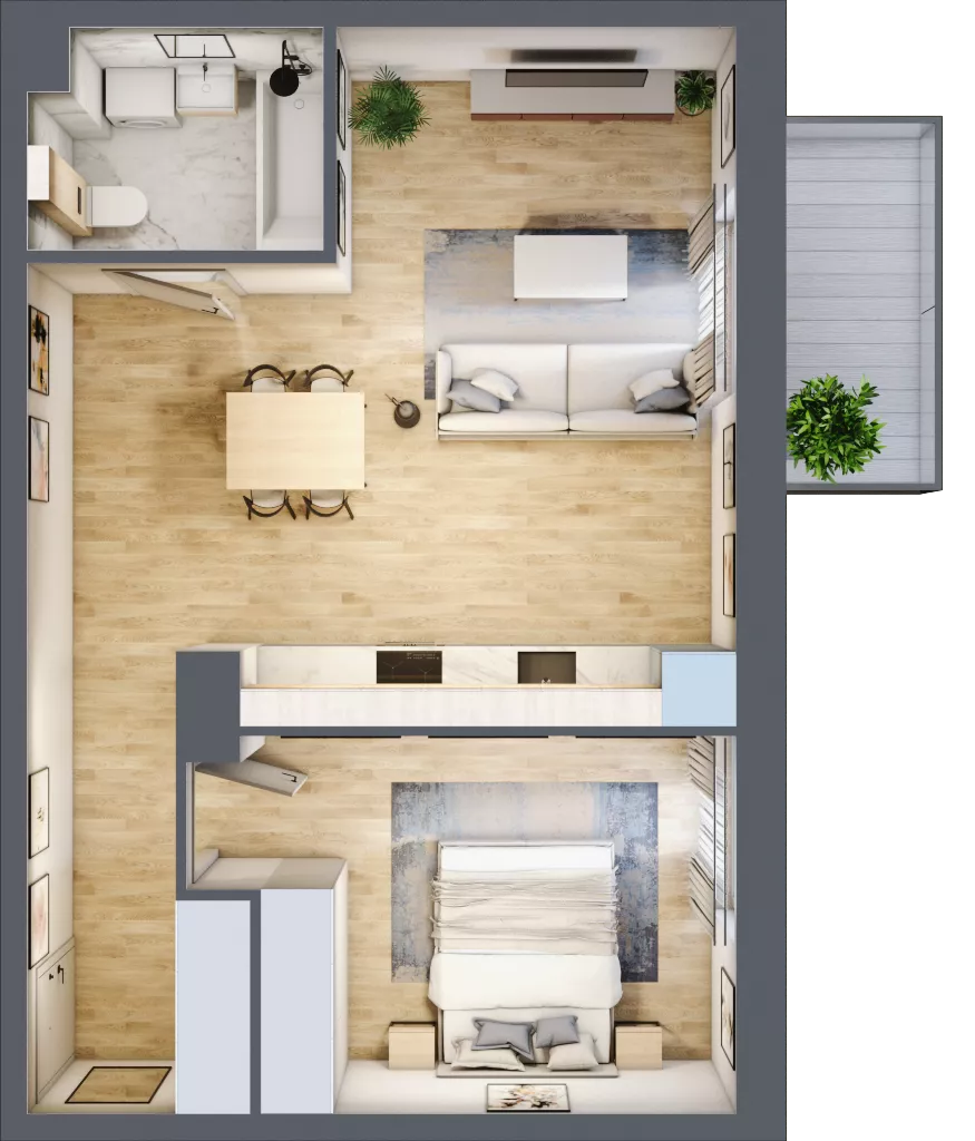 2 pokoje, mieszkanie 48,62 m², piętro 1, oferta nr A/7, Osobowicka 114, Wrocław, Osobowice-Rędzin, Fabryczna, ul. Osobowicka 114