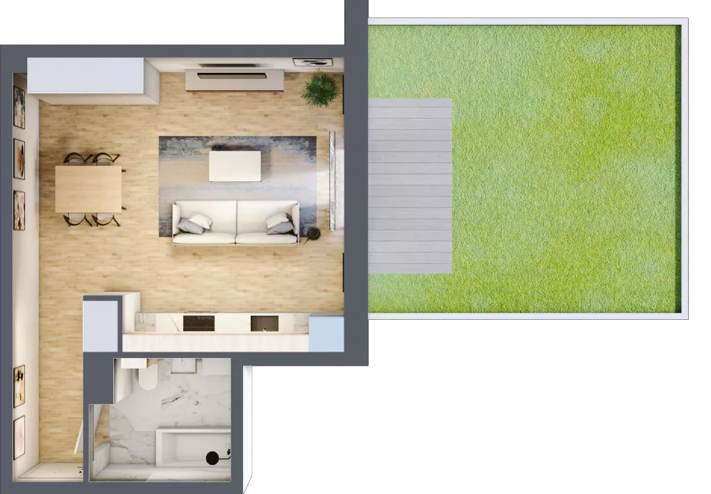 1 pokój, mieszkanie 36,05 m², parter, oferta nr A/4, Osobowicka 114, Wrocław, Osobowice-Rędzin, Fabryczna, ul. Osobowicka 114