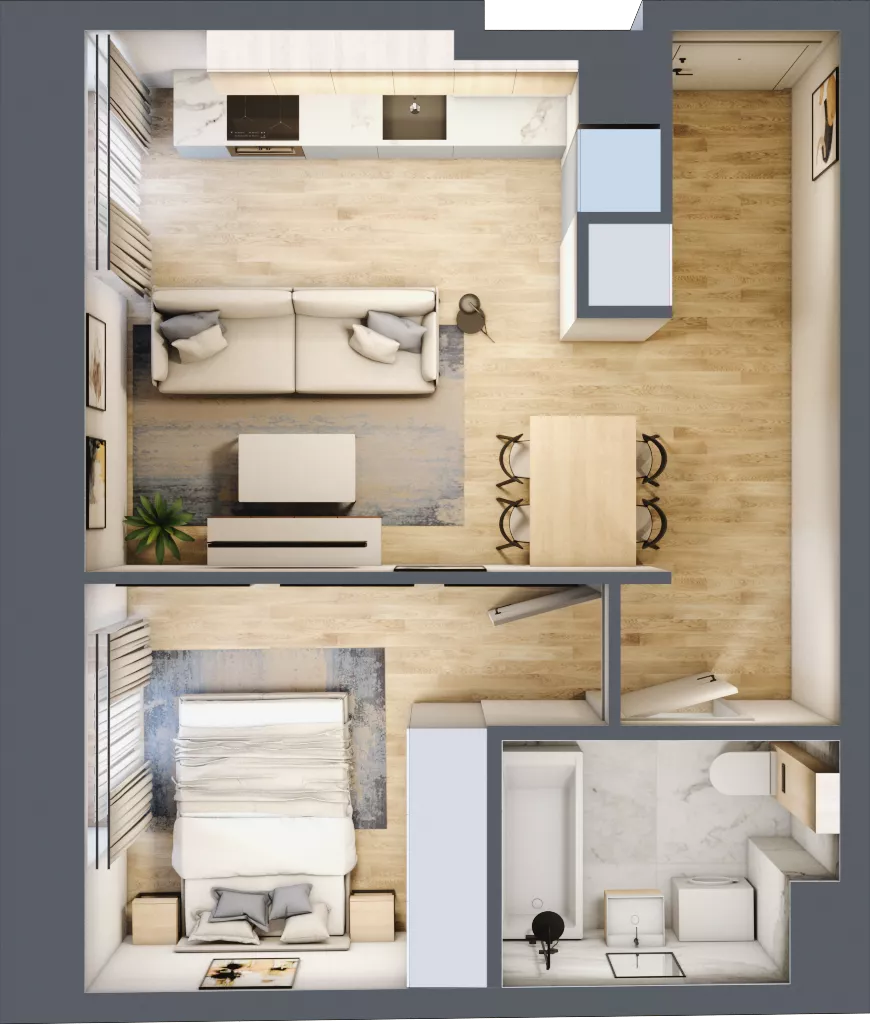 2 pokoje, mieszkanie 35,95 m², parter, oferta nr A/2, Osobowicka 114, Wrocław, Osobowice-Rędzin, Fabryczna, ul. Osobowicka 114