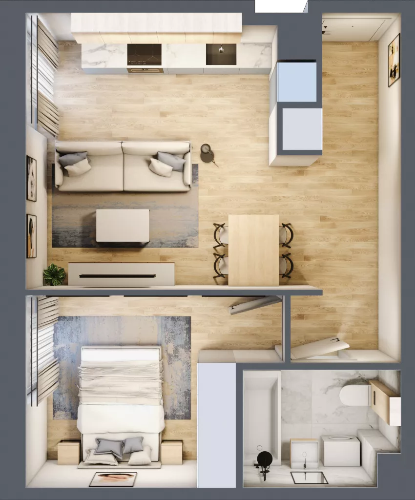 2 pokoje, mieszkanie 39,73 m², piętro 1, oferta nr A/17, Osobowicka 114, Wrocław, Osobowice-Rędzin, Fabryczna, ul. Osobowicka 114