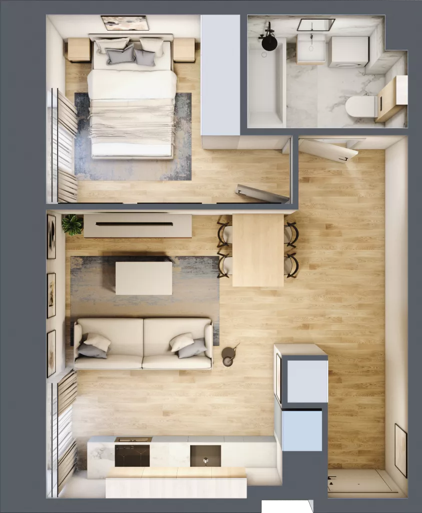 2 pokoje, mieszkanie 37,71 m², parter, oferta nr A/3, Osobowicka 114, Wrocław, Osobowice-Rędzin, Fabryczna, ul. Osobowicka 114