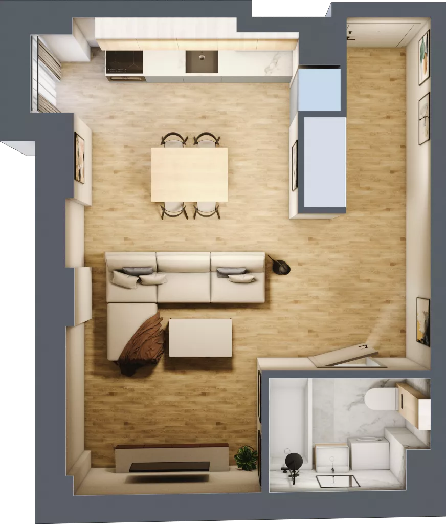1 pokój, mieszkanie 29,61 m², piętro 2, oferta nr A/9, Osobowicka 114, Wrocław, Osobowice-Rędzin, Fabryczna, ul. Osobowicka 114
