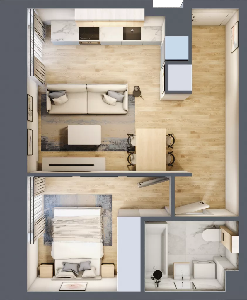 2 pokoje, mieszkanie 37,63 m², parter, oferta nr A/14, Osobowicka 114, Wrocław, Osobowice-Rędzin, Fabryczna, ul. Osobowicka 114