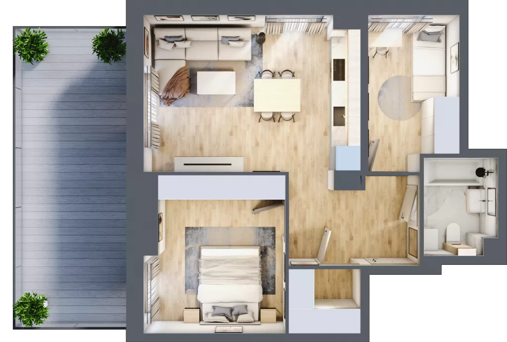 3 pokoje, mieszkanie 53,30 m², piętro 1, oferta nr B/50, Osobowicka 114, Wrocław, Osobowice-Rędzin, Fabryczna, ul. Osobowicka 114
