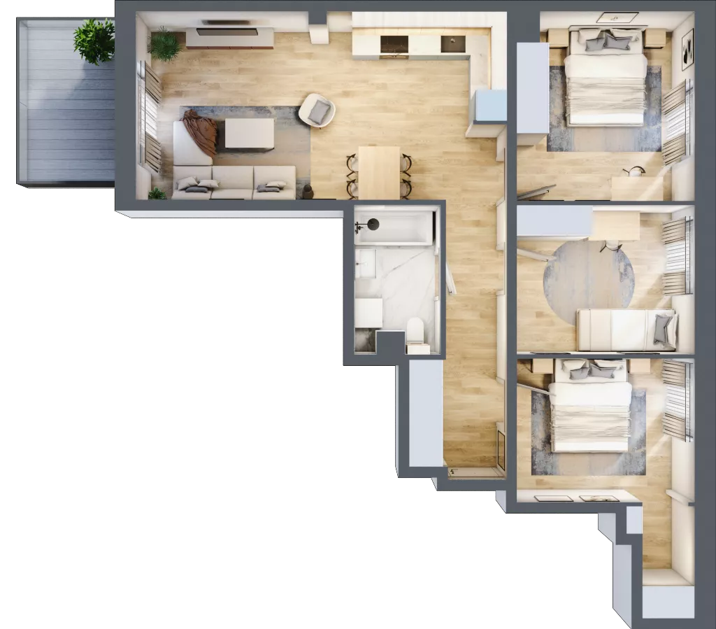 4 pokoje, mieszkanie 72,50 m², piętro 1, oferta nr B/35, Osobowicka 114, Wrocław, Osobowice-Rędzin, Fabryczna, ul. Osobowicka 114