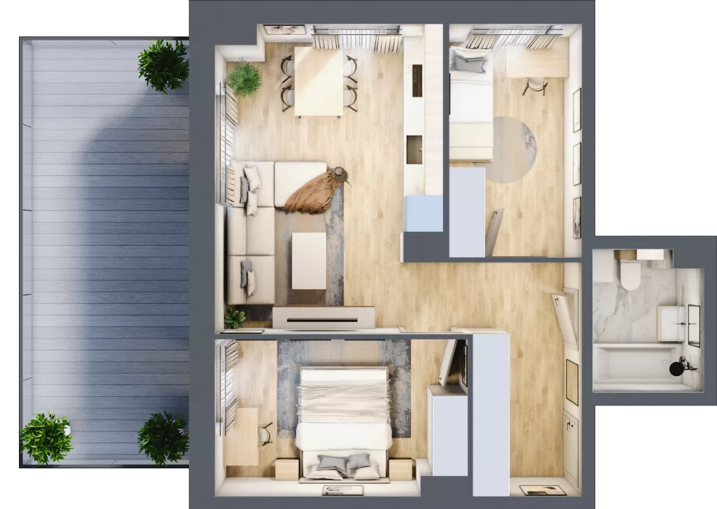 3 pokoje, mieszkanie 49,19 m², piętro 1, oferta nr B/33, Osobowicka 114, Wrocław, Osobowice-Rędzin, Fabryczna, ul. Osobowicka 114