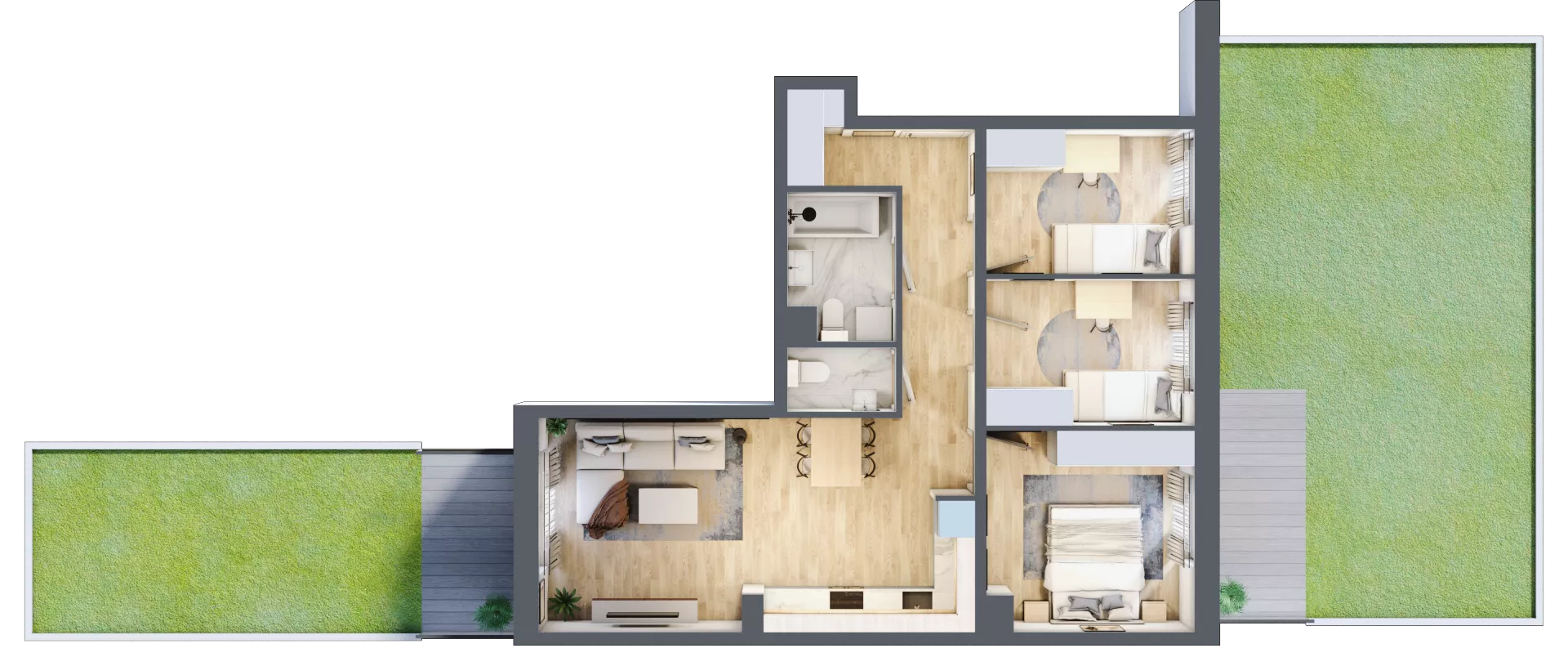 4 pokoje, mieszkanie 66,56 m², parter, oferta nr B/1, Osobowicka 114, Wrocław, Osobowice-Rędzin, Fabryczna, ul. Osobowicka 114
