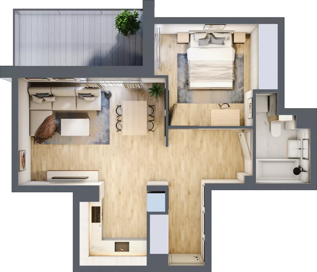 2 pokoje, mieszkanie 47,93 m², parter, oferta nr B/28, Osobowicka 114, Wrocław, Osobowice-Rędzin, Fabryczna, ul. Osobowicka 114