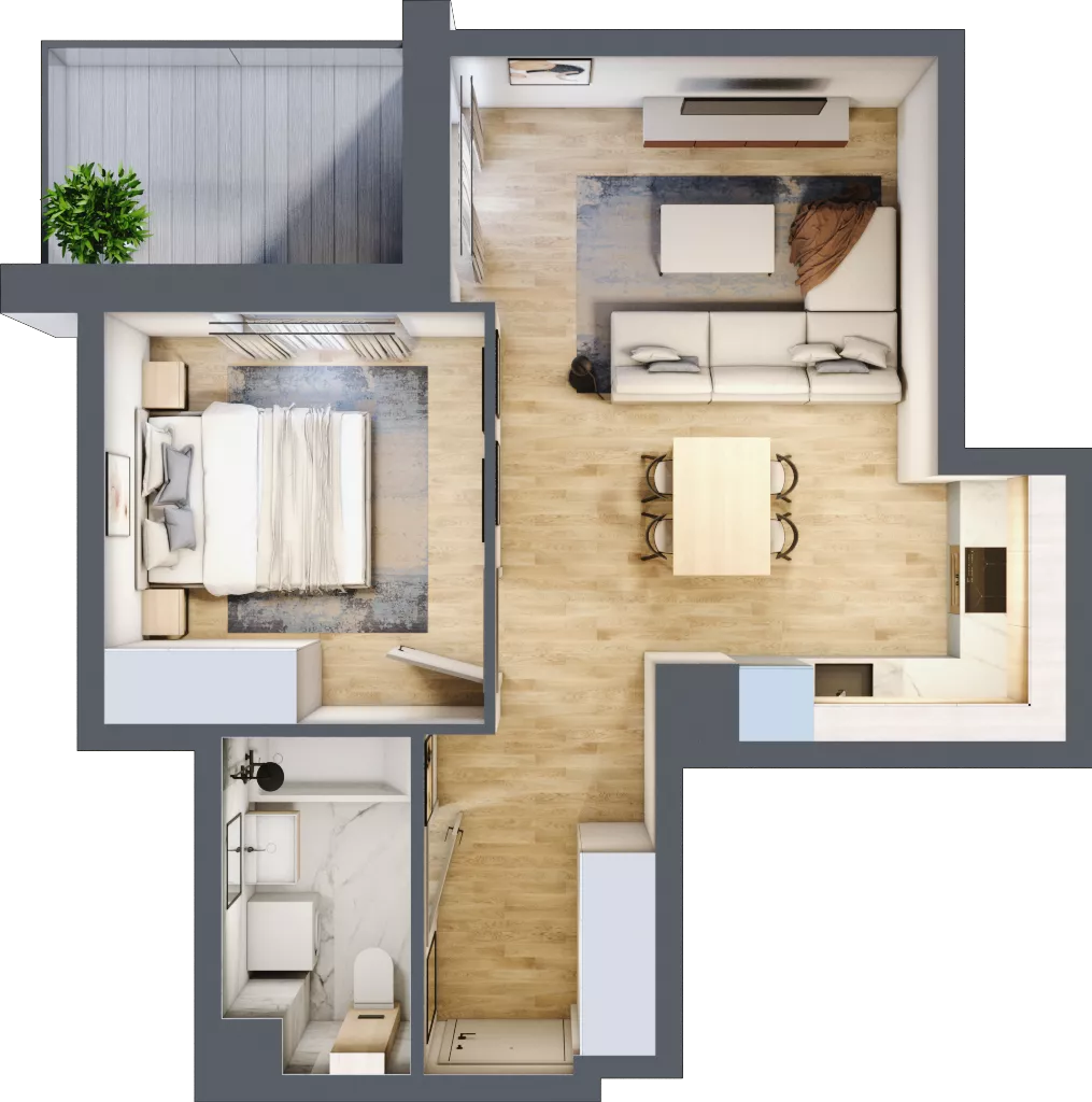 2 pokoje, mieszkanie 41,13 m², parter, oferta nr B/45, Osobowicka 114, Wrocław, Osobowice-Rędzin, Fabryczna, ul. Osobowicka 114