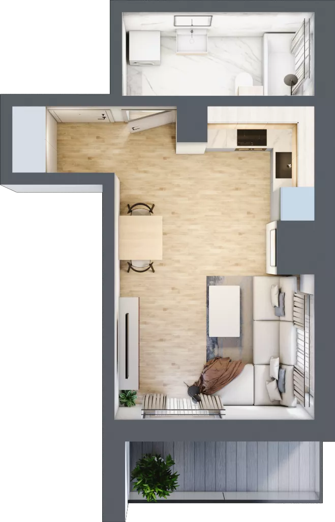 1 pokój, mieszkanie 26,18 m², piętro 1, oferta nr B/47, Osobowicka 114, Wrocław, Osobowice-Rędzin, Fabryczna, ul. Osobowicka 114