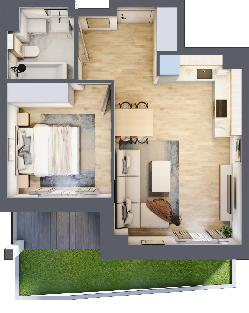 2 pokoje, mieszkanie 39,47 m², parter, oferta nr B/41, Osobowicka 114, Wrocław, Osobowice-Rędzin, Fabryczna, ul. Osobowicka 114