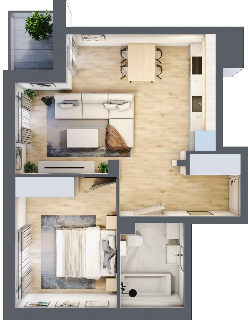 2 pokoje, mieszkanie 42,79 m², piętro 2, oferta nr B/16, Osobowicka 114, Wrocław, Osobowice-Rędzin, Fabryczna, ul. Osobowicka 114