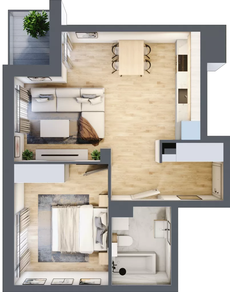 2 pokoje, mieszkanie 42,66 m², piętro 1, oferta nr B/10, Osobowicka 114, Wrocław, Osobowice-Rędzin, Fabryczna, ul. Osobowicka 114