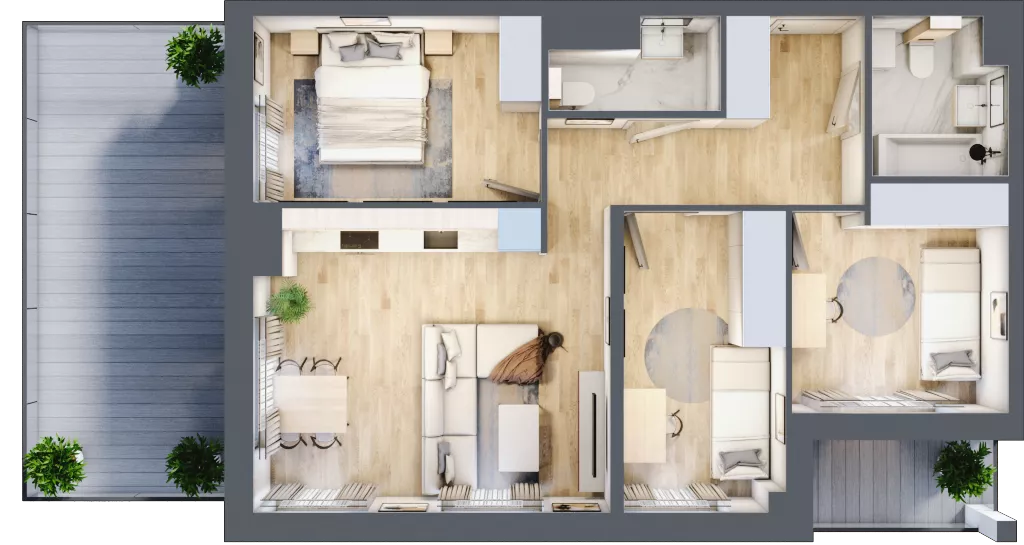 4 pokoje, mieszkanie 66,00 m², piętro 1, oferta nr B/49, Osobowicka 114, Wrocław, Osobowice-Rędzin, Fabryczna, ul. Osobowicka 114