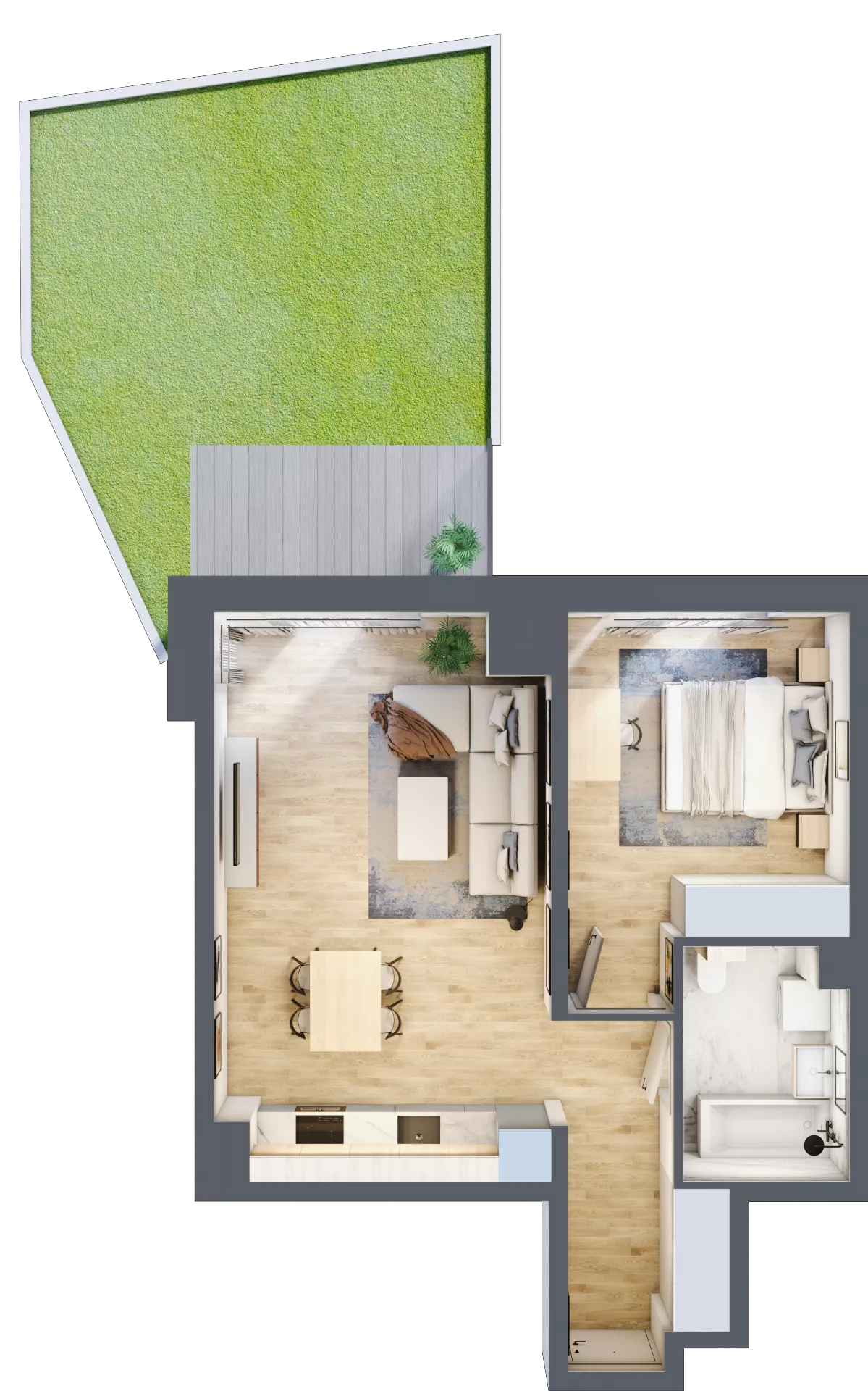 2 pokoje, mieszkanie 48,12 m², parter, oferta nr B/5, Osobowicka 114, Wrocław, Osobowice-Rędzin, Fabryczna, ul. Osobowicka 114