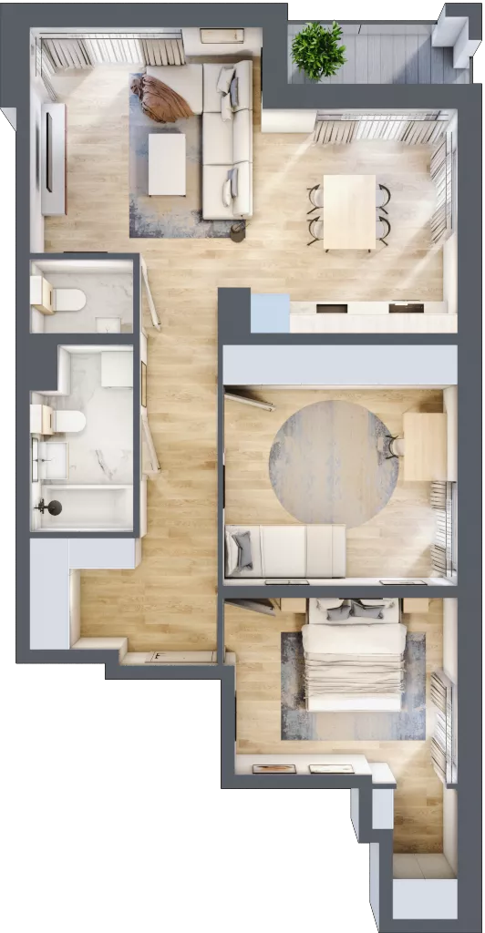 3 pokoje, mieszkanie 65,50 m², piętro 1, oferta nr B/13, Osobowicka 114, Wrocław, Osobowice-Rędzin, Fabryczna, ul. Osobowicka 114