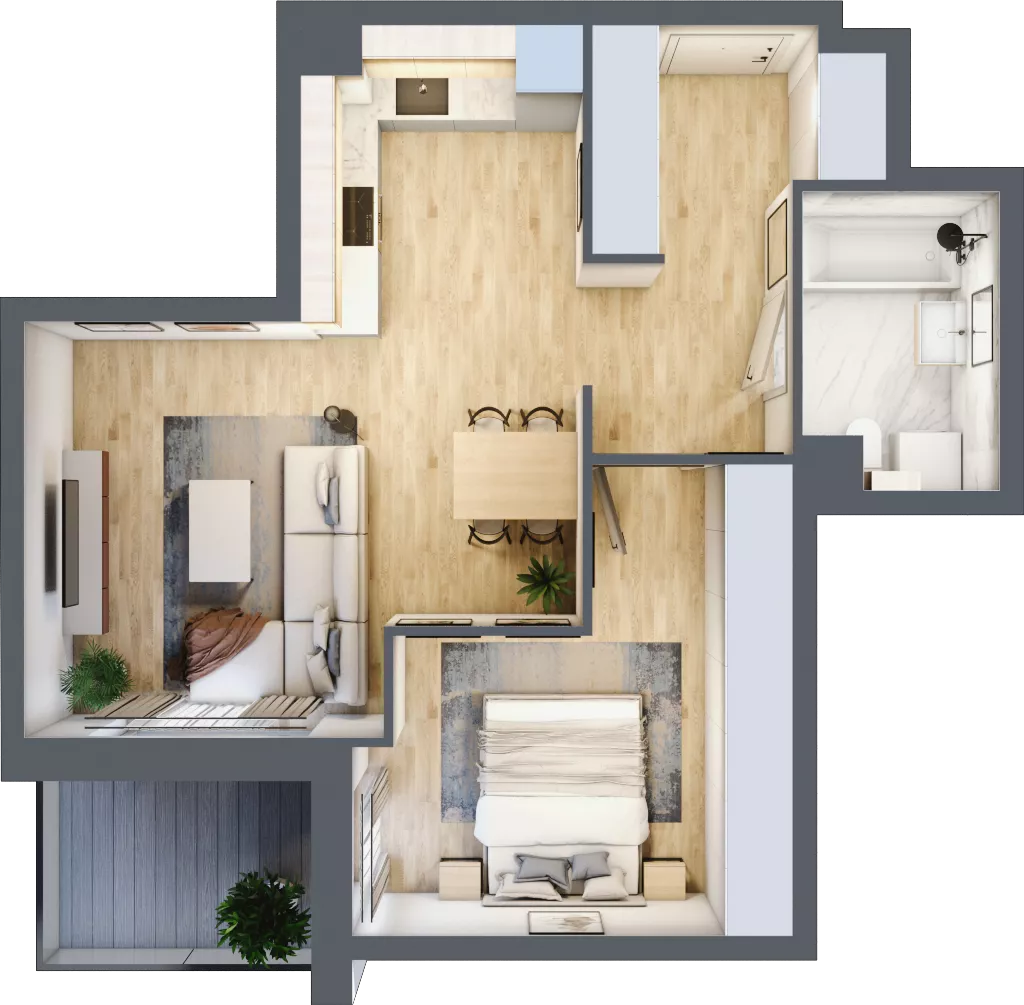 2 pokoje, mieszkanie 48,83 m², parter, oferta nr B/25, Osobowicka 114, Wrocław, Osobowice-Rędzin, Fabryczna, ul. Osobowicka 114