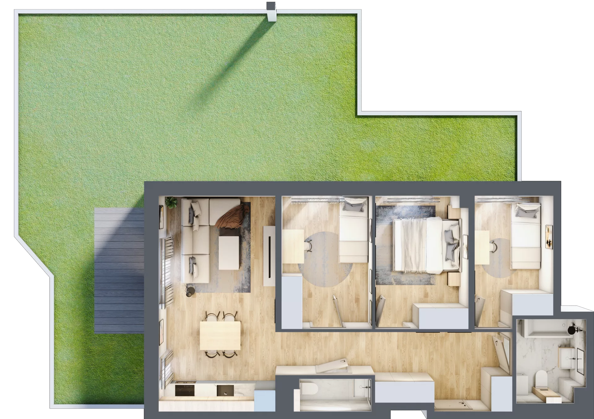 4 pokoje, mieszkanie 66,65 m², parter, oferta nr B/44, Osobowicka 114, Wrocław, Osobowice-Rędzin, Fabryczna, ul. Osobowicka 114