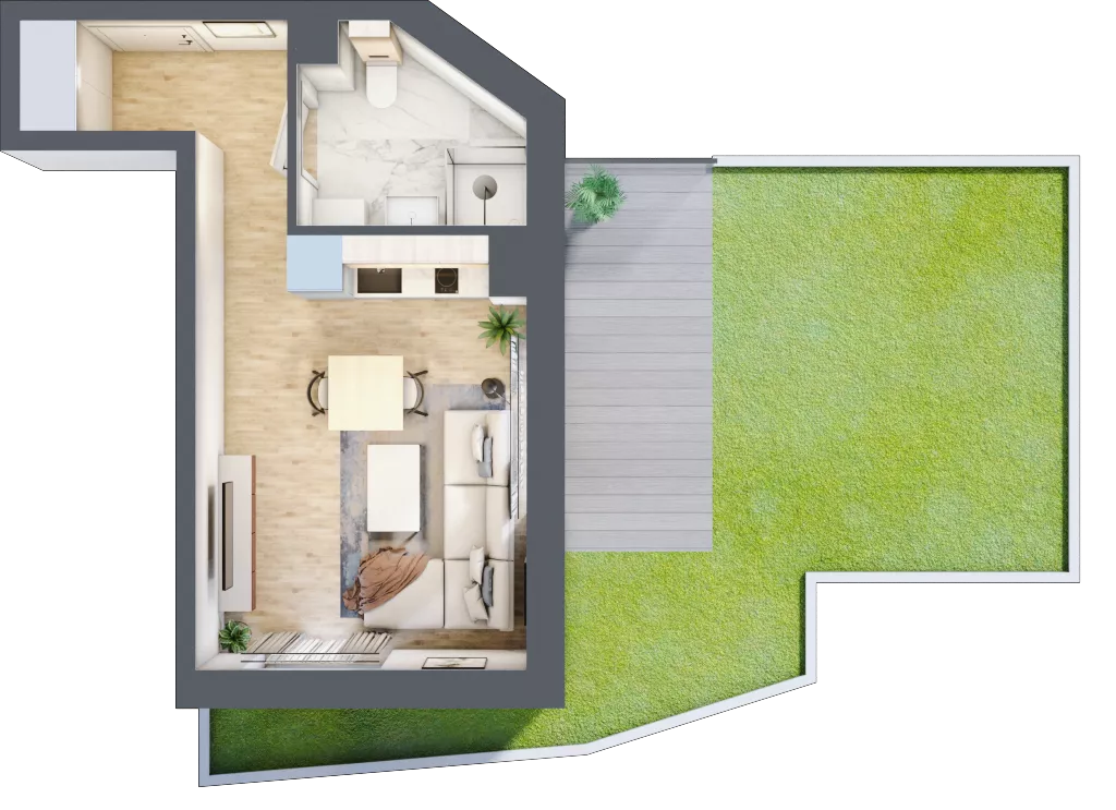 1 pokój, mieszkanie 25,43 m², parter, oferta nr B/40, Osobowicka 114, Wrocław, Osobowice-Rędzin, Fabryczna, ul. Osobowicka 114