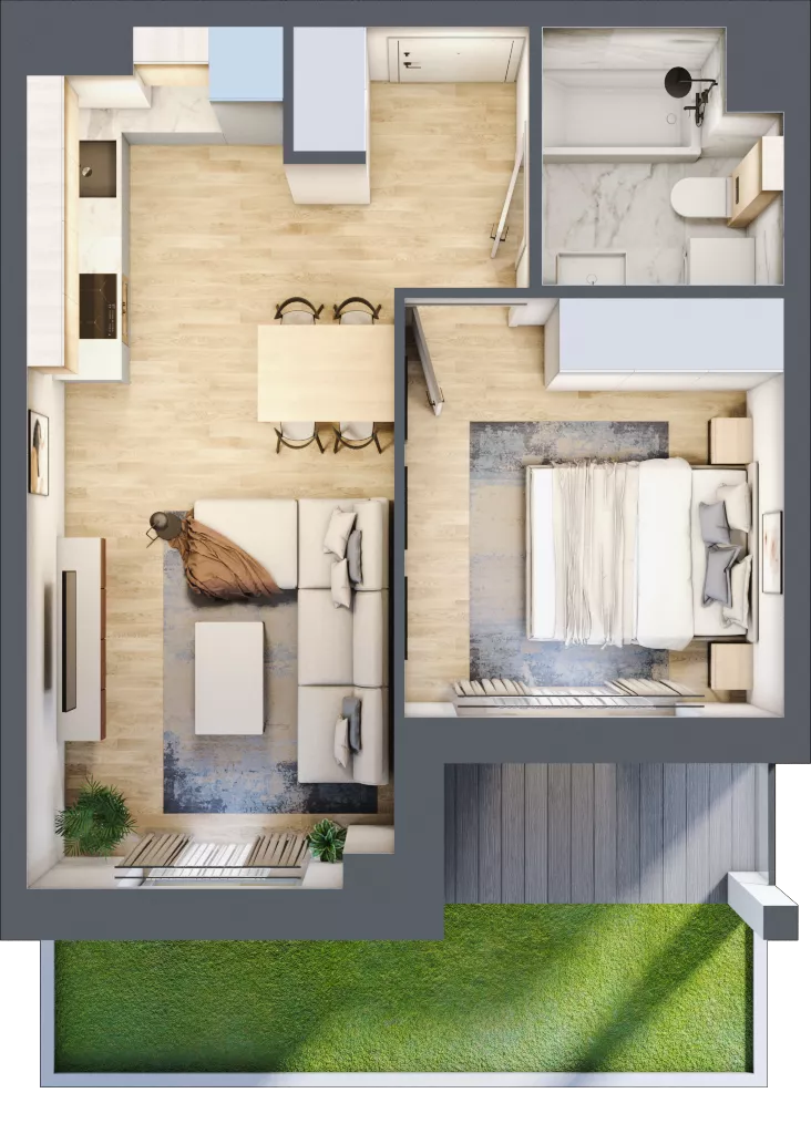 2 pokoje, mieszkanie 36,88 m², parter, oferta nr B/42, Osobowicka 114, Wrocław, Osobowice-Rędzin, Fabryczna, ul. Osobowicka 114