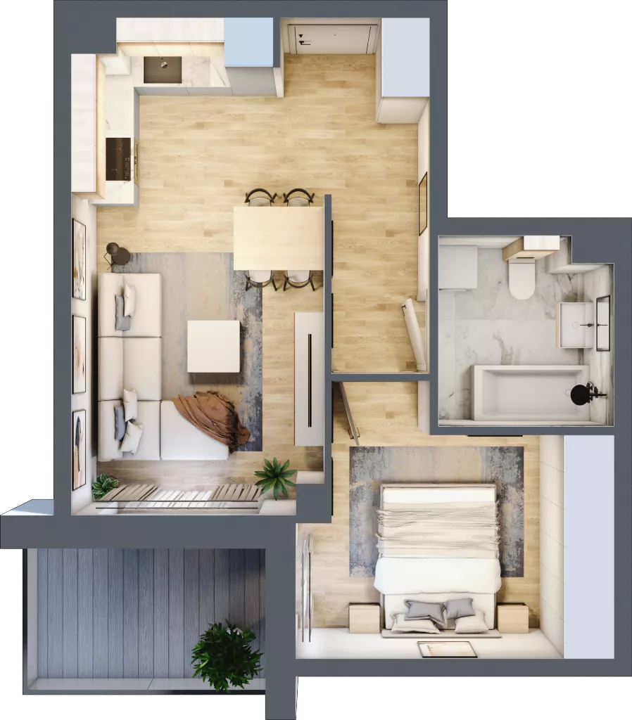 2 pokoje, mieszkanie 40,27 m², parter, oferta nr B/2, Osobowicka 114, Wrocław, Osobowice-Rędzin, Fabryczna, ul. Osobowicka 114