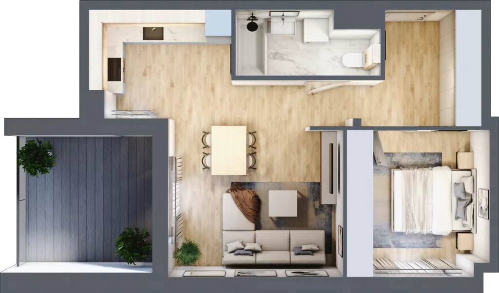 2 pokoje, mieszkanie 47,20 m², piętro 2, oferta nr B/15, Osobowicka 114, Wrocław, Osobowice-Rędzin, Fabryczna, ul. Osobowicka 114