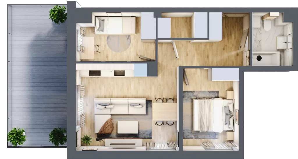 3 pokoje, mieszkanie 51,53 m², piętro 1, oferta nr B/32, Osobowicka 114, Wrocław, Osobowice-Rędzin, Fabryczna, ul. Osobowicka 114